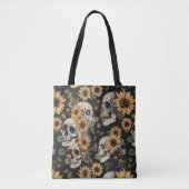 Zomer Gothic Schedels en Zonnebloemen Spooky Tote Bag (Voorkant)