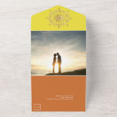 Zomer Goud Mandala Bruiloft All In One Uitnodiging (Buitenkant)