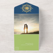 Zomer Goud Mandala Bruiloft All In One Uitnodiging (Buitenkant)