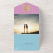 Zomer Goud Mandala Bruiloft All In One Uitnodiging (Buitenkant)