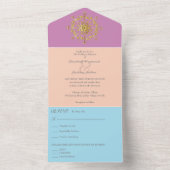 Zomer Goud Mandala Bruiloft All In One Uitnodiging (Binnen)