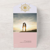 Zomer Goud Mandala Bruiloft All In One Uitnodiging (Buitenkant)