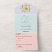 Zomer Goud Mandala Bruiloft All In One Uitnodiging (Binnen)