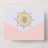 Zomer Goud Mandala Bruiloft All In One Uitnodiging (Achterkant)