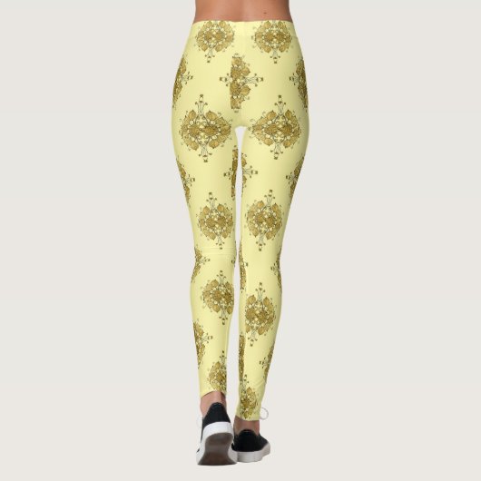 Zomer gouden barok leggings (Achterkant)