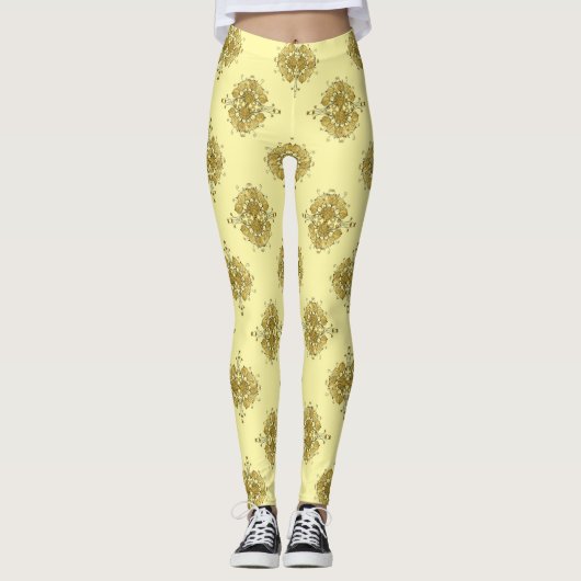 Zomer gouden barok leggings (Voorkant)