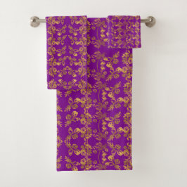Zomer Gouden Glitter Vallende Bloemen patroon Bad Handdoek