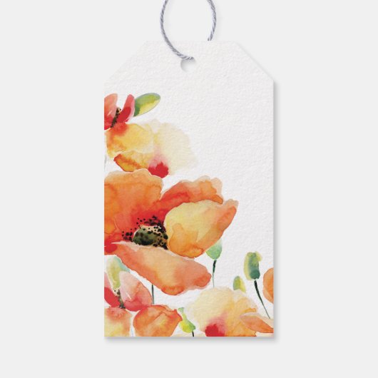 Zomer Gouden Klaproos Bruiloft Dank u Cadeaulabel (Achterkant)