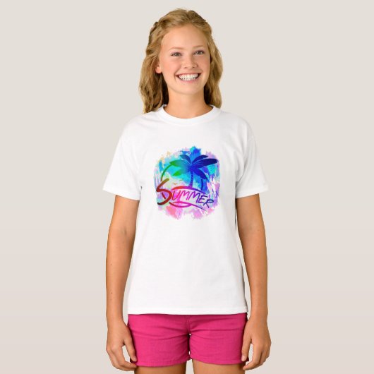 Zomer grafisch t-shirt (Voorkant volledig)