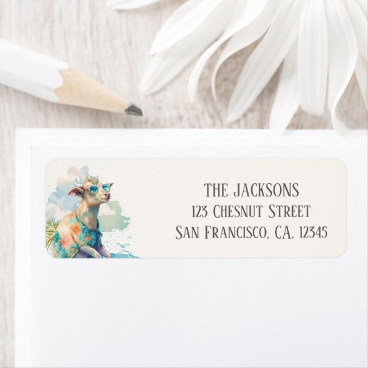 Zomer Grappige Geit Zonnebril Retouradres Etiket (Insitu)