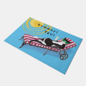 Zomer Grappige Kat In Schaduwen Welkom Deurmat (Schuin)