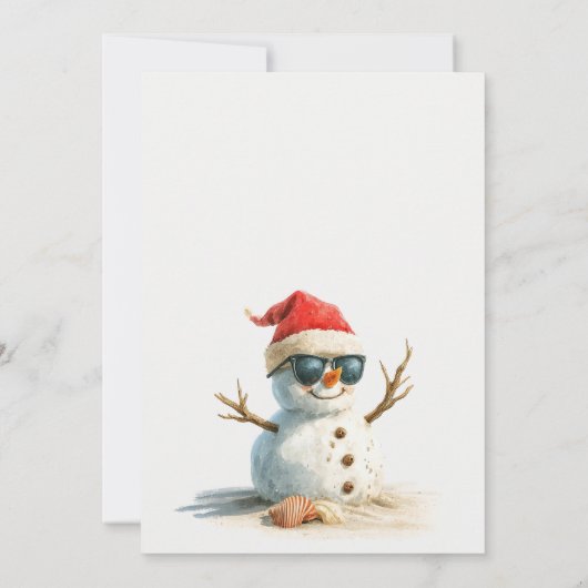 Zomer Grappige Kerst in Juli Sneeuwman Zonnebril Kaart (Achterkant)