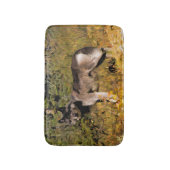 Zomer Grijze Wolf en Wilderness Forest Badmat (Voorkant Verticaal)