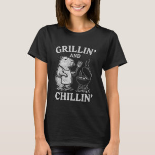 Zomer Grilleren Afkoelen Capybara BBQ Picknick T-shirt