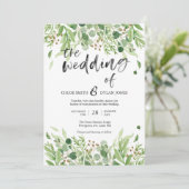 Zomer groen Aquarel Bruiloft uitnodiging (Staand voorkant)