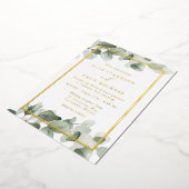 Zomer Groen Blad Gouden Huwelijk Goud Folie Uitnodiging (Gedraaid)