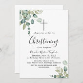 Zomer groen christelijke doop uitnodiging (Voorkant / Achterkant)
