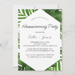 Zomer groen diamanten krans housewarming feest  kaart