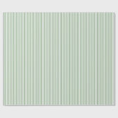 Zomer Groen en Wit Pinstripe Gestreept Patroon Cadeaupapier (Vlak)