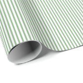 Zomer Groen en Wit Pinstripe Gestreept Patroon Cadeaupapier (Rol Hoek)
