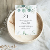 Zomer Groen Eucalyptus Blad 21ste Verjaardagsfeest Kaart