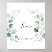 Zomer groen eucalyptus blad gunst teken poster (Voorkant)