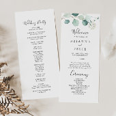 Zomer Groen Eucalyptus Bladgroen Bruiloft Programm Programmakaart