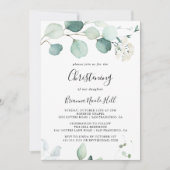 Zomer Groen Eucalyptus Bladgroen doopsel Kaart (Voorkant)