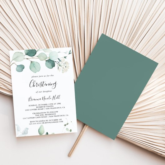 Zomer Groen Eucalyptus Bladgroen doopsel Kaart