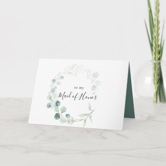 Zomer Groen Eucalyptus Bruidsfeest Dank u Bedankkaart (Voorkant)