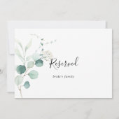 Zomer groen Eucalyptus Bruiloft Gereserveerd Bord (Achterkant)