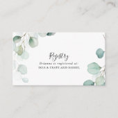 Zomer Groen Eucalyptus Bruiloft Gift Registry Informatiekaartje (Voorkant)