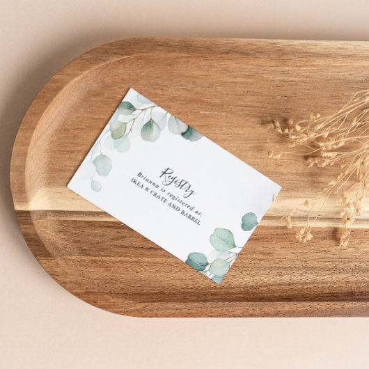 Zomer Groen Eucalyptus Bruiloft Gift Registry Informatiekaartje