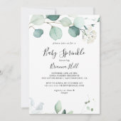 Zomer Groen Eucalyptus Foliage Baby Sprinkle Kaart (Voorkant)