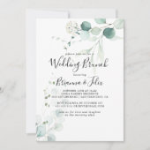 Zomer Groen Eucalyptus Foliage Bruiloft Brunch Kaart (Voorkant)