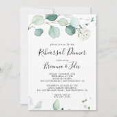 Zomer Groen Eucalyptus Foliage repetitie diner Kaart (Voorkant)