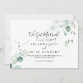 Zomer Groen Eucalyptus gebladerte Elopement Aankondiging (Voorkant)