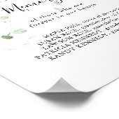 Zomer groen Eucalyptus In Loving Memory Bord Poster (Hoek)