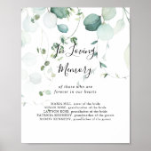 Zomer groen Eucalyptus In Loving Memory Bord Poster (Voorkant)