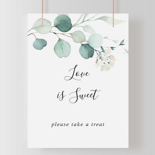 Zomer groen Eucalyptus Loof Liefde Is Zoete Bord Poster