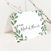 Zomer groen Eucalyptus Maid of Honor Dank u Bedankkaart
