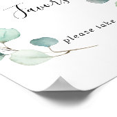 Zomer groen eucalyptusblad gunst teken poster (Hoek)