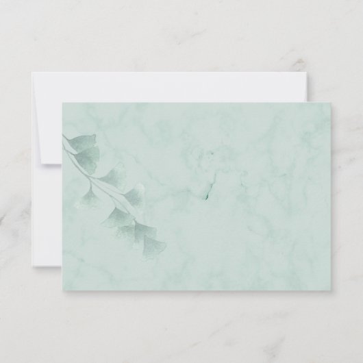 Zomer Groen Foliage Modern Elegant Bruiloft RSVP (Achterkant)