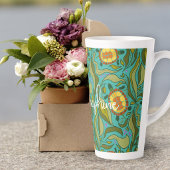Zomer Groen Handgetekend Schildpad Patroon Latte Mok