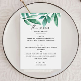 Zomer groen in het bos. Bloemige botanische bruilo Menu