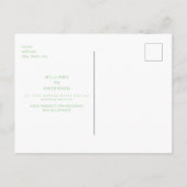 Zomer Groen Monogram Sla de datum op Briefkaart (Achterkant)
