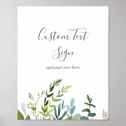 Zomer groen op maat gemaakte tekst bord poster (Voorkant)