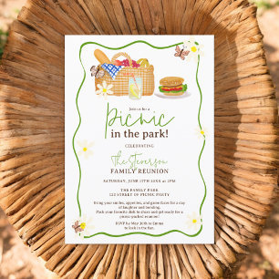 Zomer groen Picknick in het park familiereünie Kaart