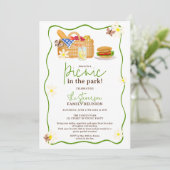 Zomer groen Picnic in het park familie reünie Kaart (Staand voorkant)