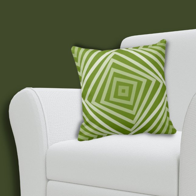 Zomer Groen Spiraal Doos Patroon Kussen (Summer Green Spiral Box Pattern Throw Pillow)